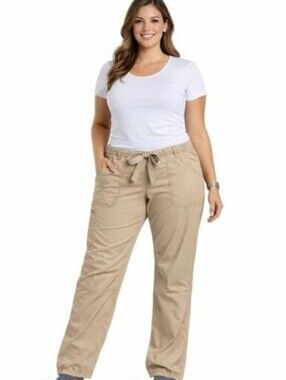 Liz Claiborne Women's Jackie Khaki Tan Cargo Style Drawstring Pants